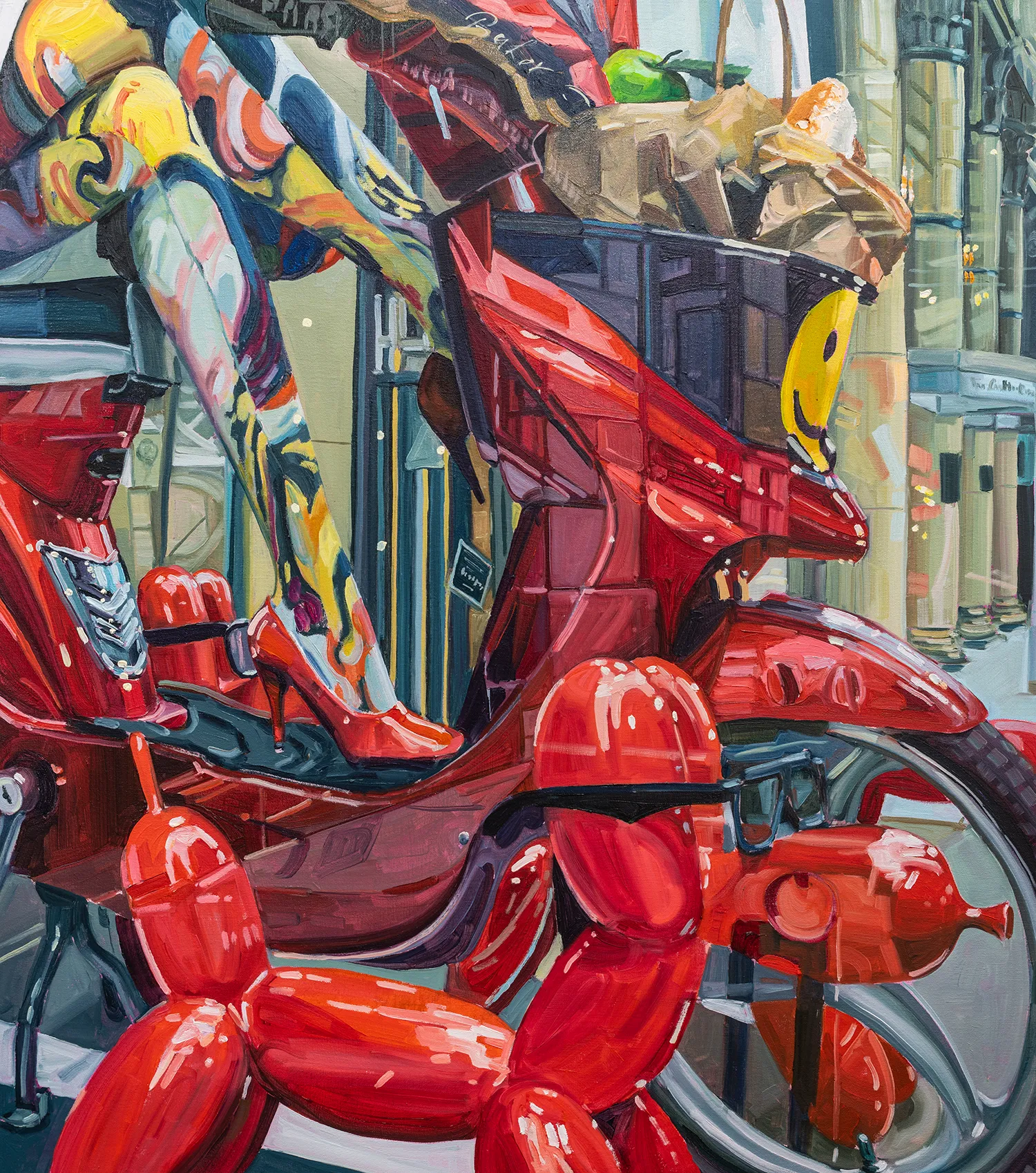 Green Apple Painting by Iryna Merkulova